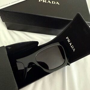 Prada PRA01S Unisex Black Sunglasses